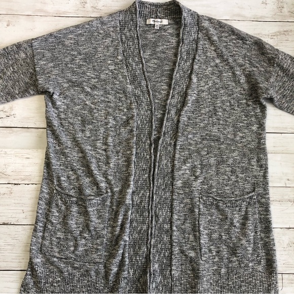 MADEWELL Women’s Heathered Grey Cardigan Knit Sweater Sz XXS - Picture 5 of 13